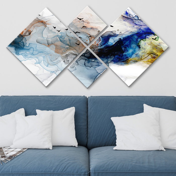 Wallity Conjunto de 4 Cuadros Decorativos de MDF Multicolor